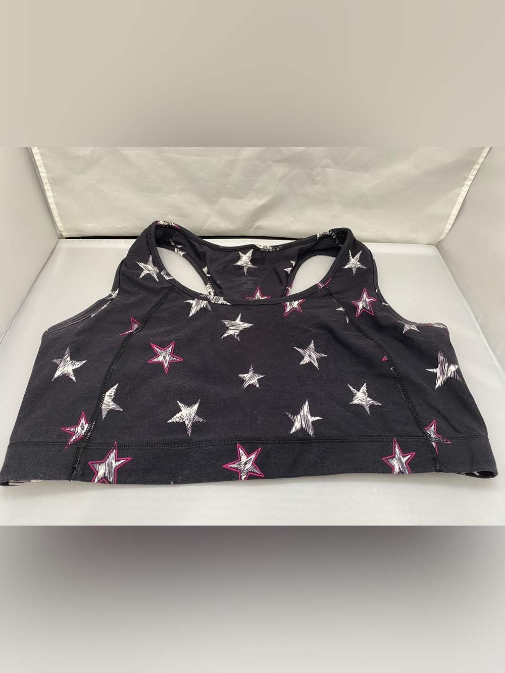 torrid Black Sports Bra with White & Pink Stars
